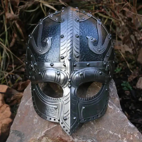 Medieval Handcrafted Viking Helmet - Norse Warrior Battle Mask - LARP - Picture 2 of 6