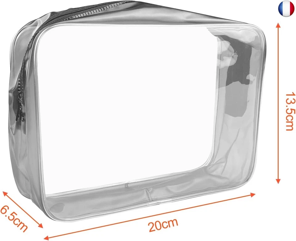 Trousse de Toilette Transparente - 2 Sacs d'avion Transparents - Trousse de - Photo 2/4
