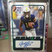 2021 LEAF PRO SET POWER FOOTBALL JEFF SIMS AUTO RC BLUE #55/99 #BA-JS1