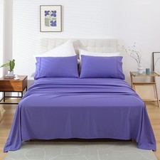 Full Size Sheet Set, 4 Piece Soft Bed Sheets, Deep Pockets
