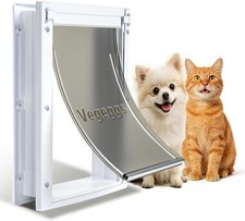Small Doggie Door with Magnetic Locking Panel for Home Security - Durable