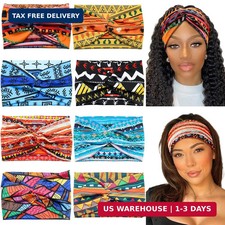 Wide African Headbands for Women Boho Twist Head Bands Elastic Turban Headwraps