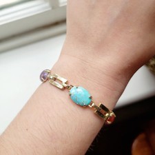 Vintage Dainty Gold Gemstone Bracelet