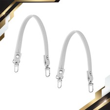 2Pcs Leather Purse Handle Strap 10" Purse Strap DIY Replacement Silver