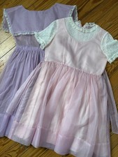 Vintage Girls Sheer Dress Lot Of 2 Size 12/14