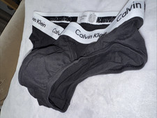 Calvin Klein Cotton Stretch Men  s Black Briefs Underwear Small Size New