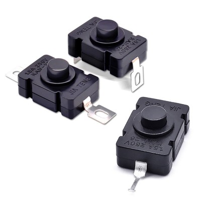 10 Pieces Black Latching Mini On/Off Switch Self-Lock Push Button Switch Durable