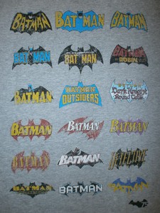 Batman Logo History T Shirt Throwback Dc Comics Outsiders Dark Knight 75th Year Ebay