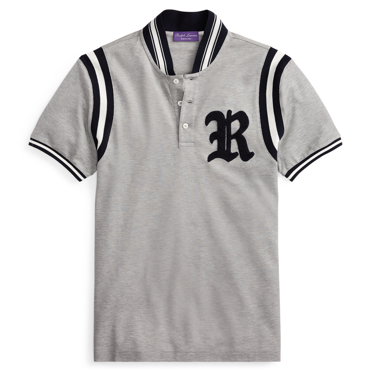 Ralph Lauren Purple Label Embroidered Varsity Rugby R Logo Pique
