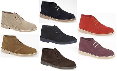 Roamers Original Unisex Echt Wildleder Leder 2 Ösen Spitze Stiefeletten Desert Boots  