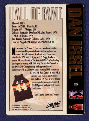 1995 Action Packed Hall of Fame Autographs #8 Dan Issel Silver Marker w/ COA - Picture 2 of 2