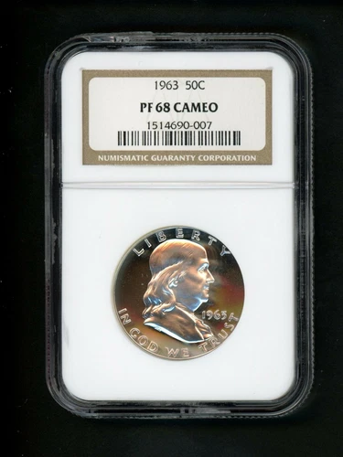 1963 US Franklin Half Dollar 50c .50 NGC PF68 Cameo Proof Choice Gem Brght White