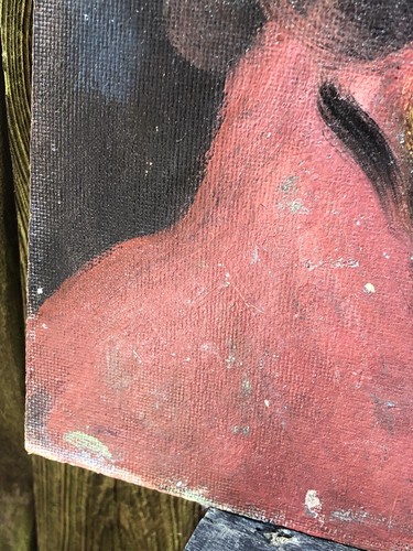 Vintage 1960/70's George Weissbort oil painting on board unframed self portrait - Picture 7 of 8