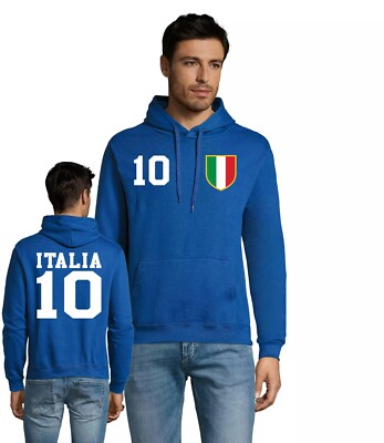 Italien Italia 10 Fußball Herren Fan Hoodie Support dein Team Patriotisch Bequem