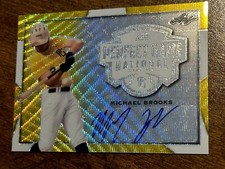 MICHAEL BROOKS 2019 Leaf Perfect Game AUTOGRAPH Gold Wave #2/2 UCF KANSAS