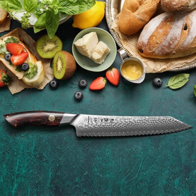 Damastmesser, Brotmesser, Küchenmesser, Damaszener, Hezhen