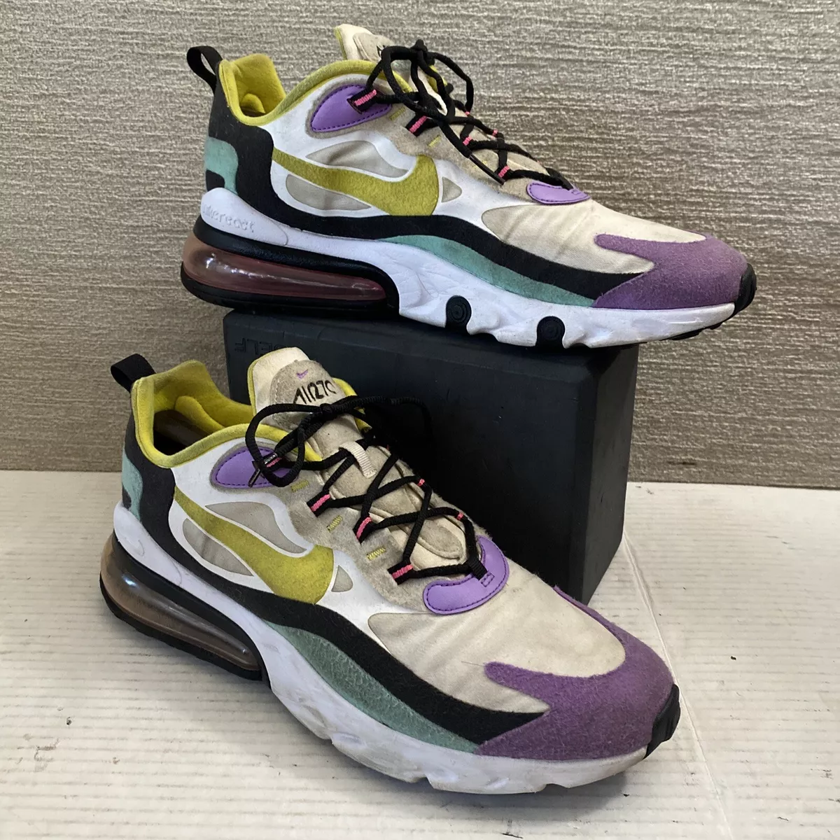Nike Air Max 270 React Men s 12 Running Training Shoes Multi Color AQ4971 101