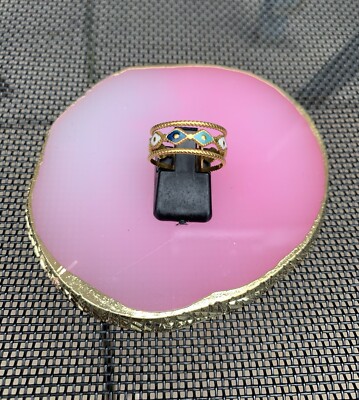 Eleganter offener Ring im französischen Stil Hohlraute Emaille 