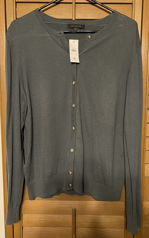 New Ann Taylor Green Cardigan Sweater Size XL