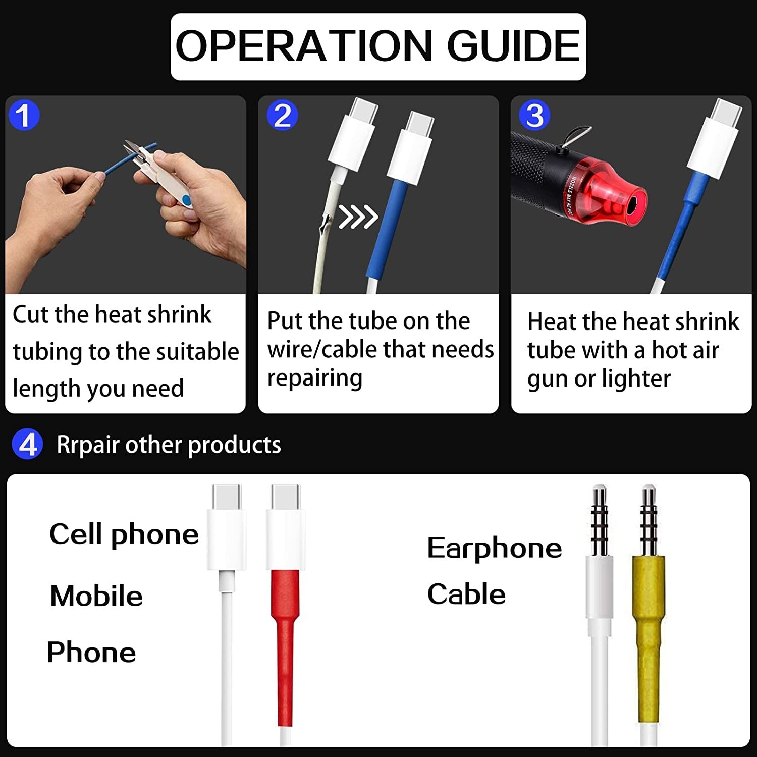 Mini Heat Gun Heat Shrink Tubing Kit 300W 220V Portable Epoxy Resin Hot