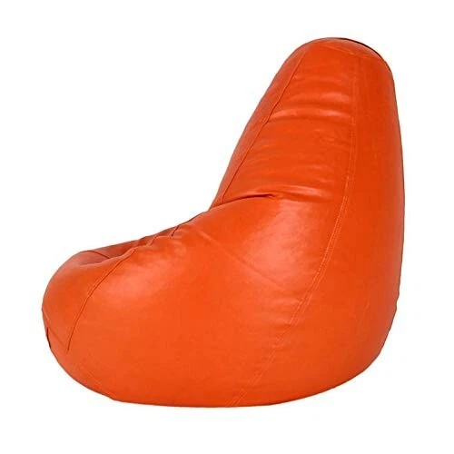 Sitzsack Stuhl Sofa Bezug Rund Kunstleder Größe XXXL (ohne Bohnen) Orange - Bild 4 von 4