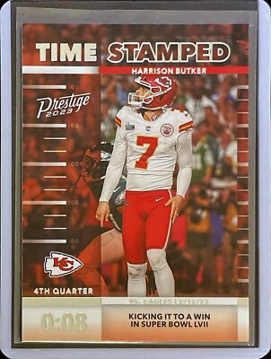 Harrison Butker - 2023 Panini Prestige Football - Time-Stamped - Super Bowl Win