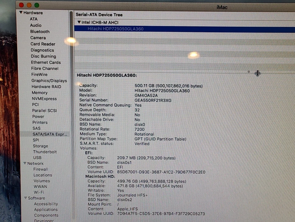 APPLE iMac 20" A1224 Early 2008 MB323LL/A C2D 2.4GHz 3GB 500GB HD2400 El Capitan - Image 4 of 4