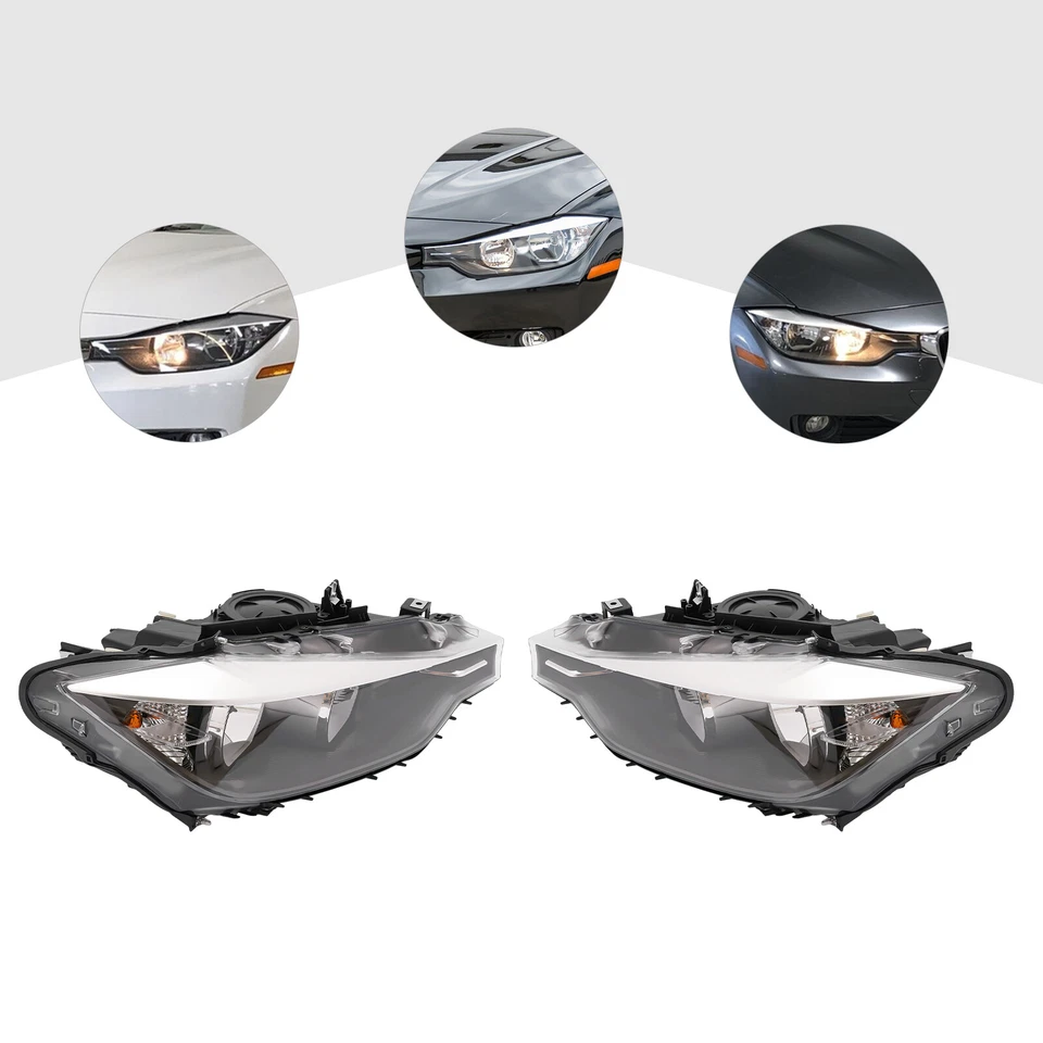 Left&Right Halogen Headlights For 2012 2013 2014 2015 BMW 320i 328i Base Sedan Foto 4 de 4