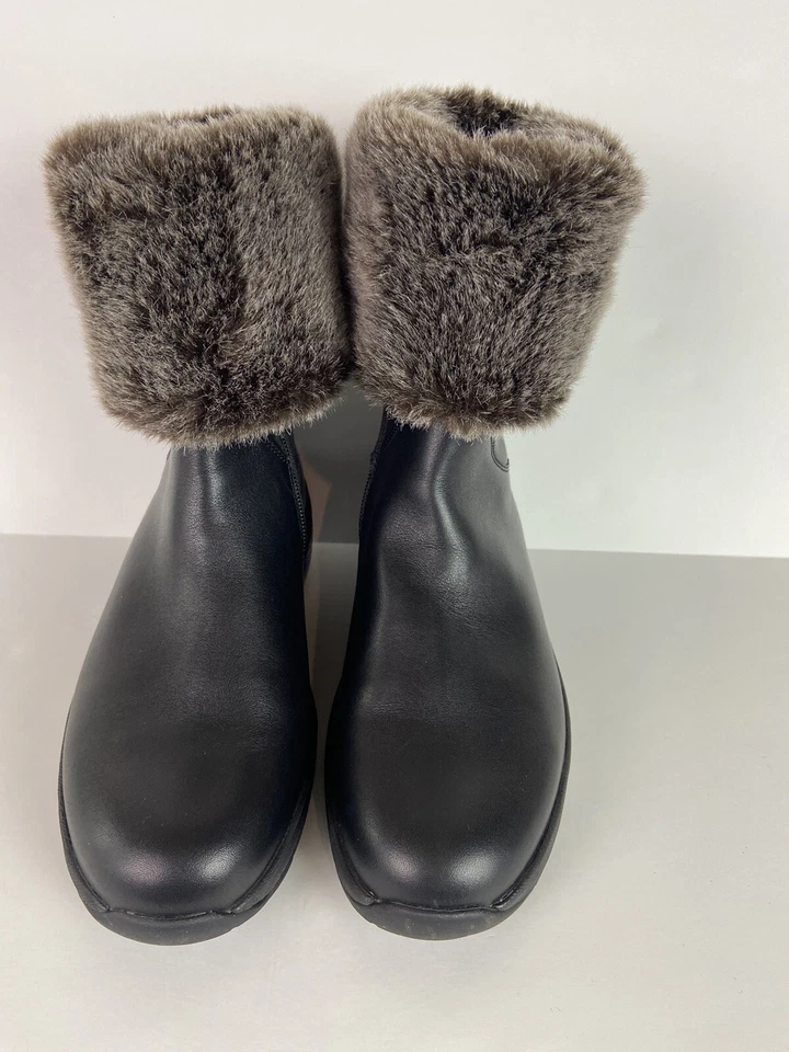 Botas MBT tamanho 6/6.5 couro preto Belle NAPPA corte médio punho balancim - Imagem 2 de 4