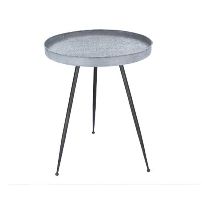 Großer Tisch aus verzinktem Metall 57 cm Lemon Design von Gisela Graham