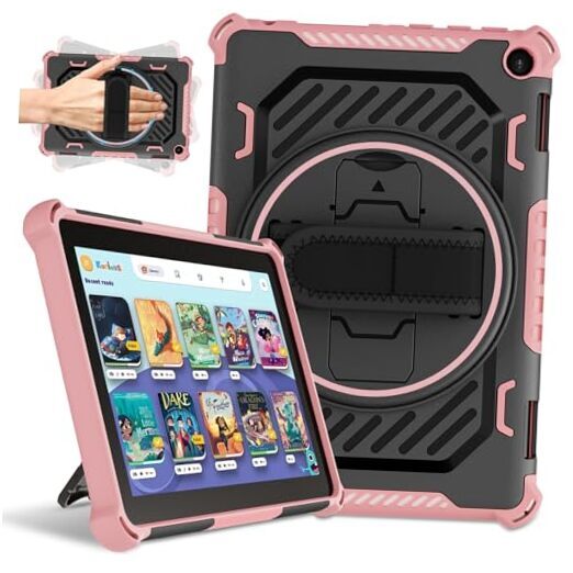 Case for Fire HD 8 & HD8 Plus Tablet 12th/10th Generation Pink-Black