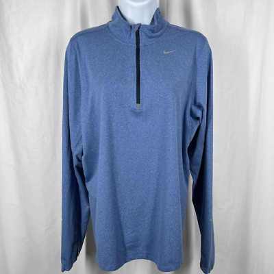 Nike Running Men's Small Blue Dri-FIT Nike Element Quarter Zip Pullover Shirt
