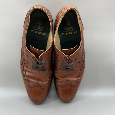 Barker Brogue Wingtip Oxford Men Size 11 US, 10 UK Brown M & S Collection Shoes Barker Full Brogue Wingtip Shoes Men main image 4