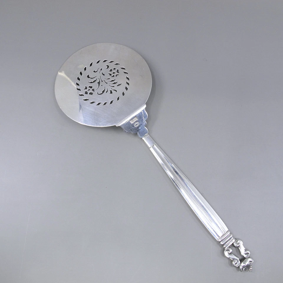 Cuchara para pastel de plata esterlina ACORN de GEORG JENSEN Dinamarca 97 g ~ 9" Foto 2 de 4