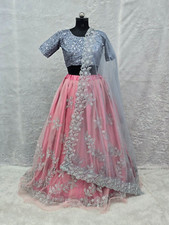 NEW PRESENTING BUTTERFLY NET PINK LEHENGA CHOLI WITH DUPATTA FOR WOMEN