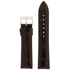 Crocodile Grain Brown Watch Band with Easy Change Springs 12mm - 20mm