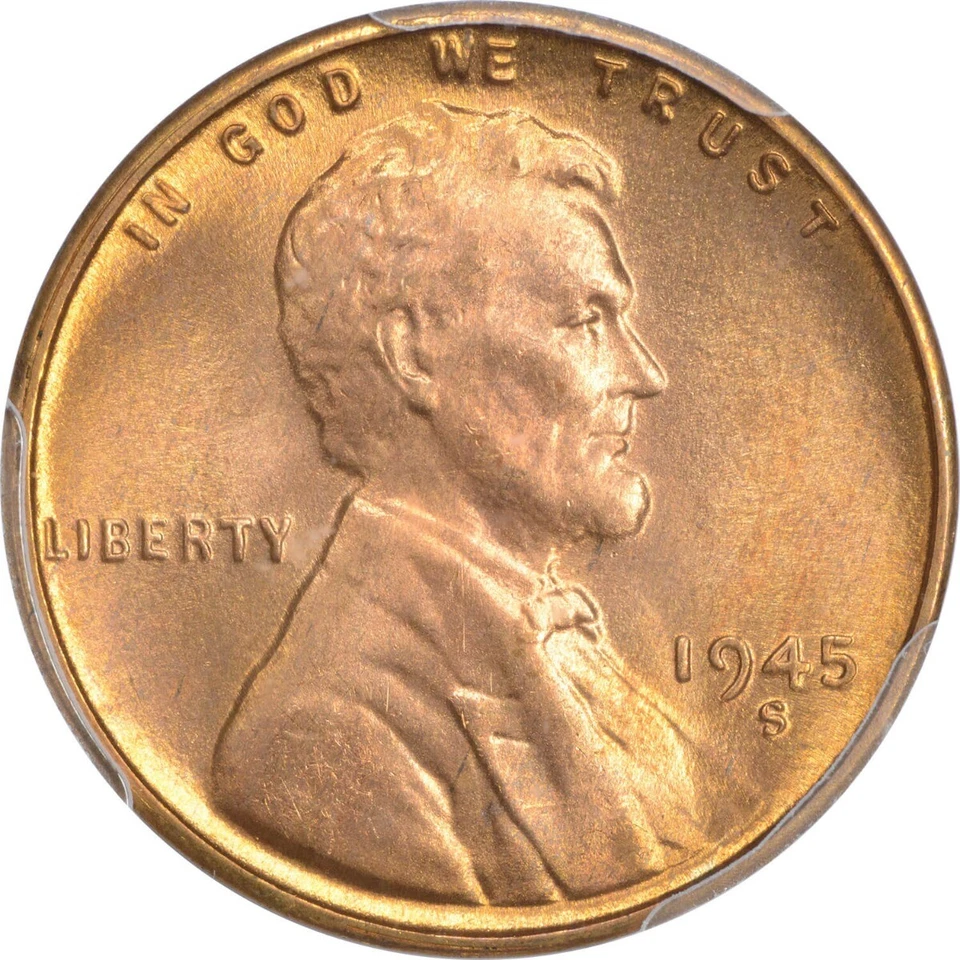 1945-S Lincoln Cent MS67RD PCGS (CAC) - Image 2 of 3
