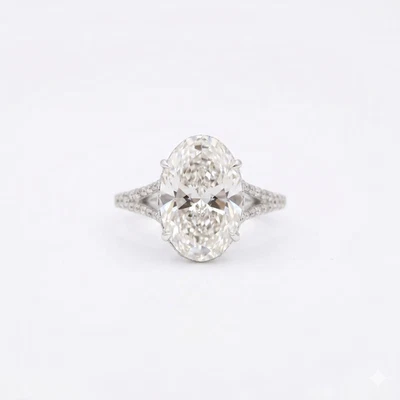 3.00 Ct Ovaler Labordiamant Verlobungsring 925 Silber Halo - Bild 1 von 4