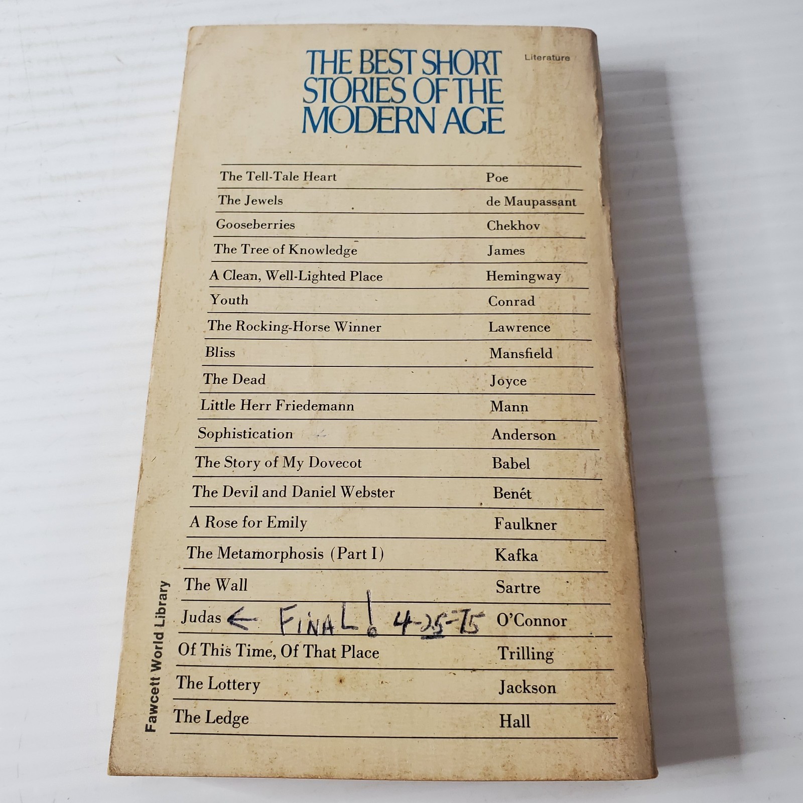 The Best Short Stories Of The Modern Age Douglas Angus 1974 Vintage Paperback 