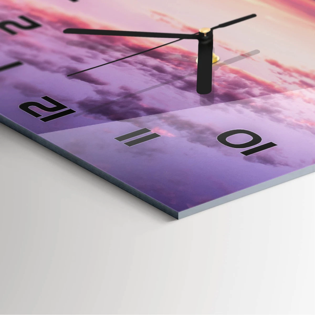 Reloj de Pared Rectangular Diseño Moderno Vidrio Templado Rompeolas 30x60 cm