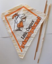 2 Vintage "Little Caesar's Pizza Pizza " Advertising Paper Kites NOS