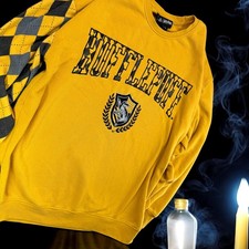 Wizarding World Harry Potter Hufflepuff Argyle Sweatshirt Unisex MD Yellow