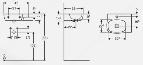 Geberit Fantasia Lavamani 45 cm Bianco: Lavabo Bagno Sospeso di Qualità - 2