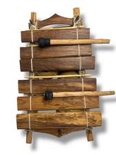 Vintage African Handmade Wooden Balafon Xylophone Percussion Instrument 6 Gourds