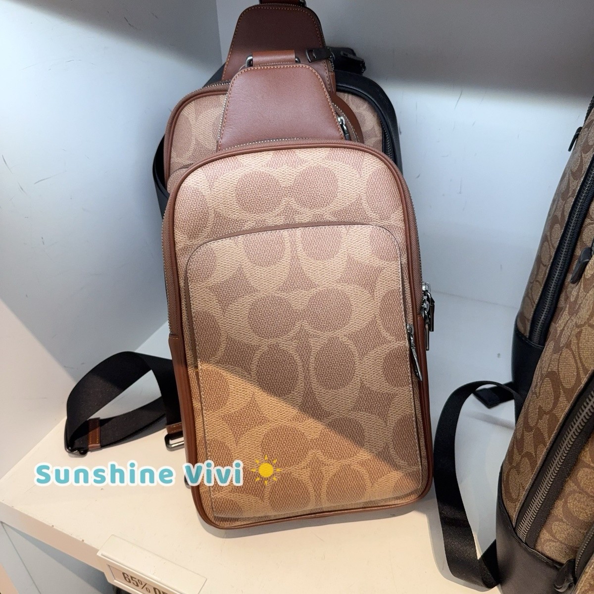 NWT COACH Ethan Pack In Signature Canvas Tan/Vintage BROWN CBI71