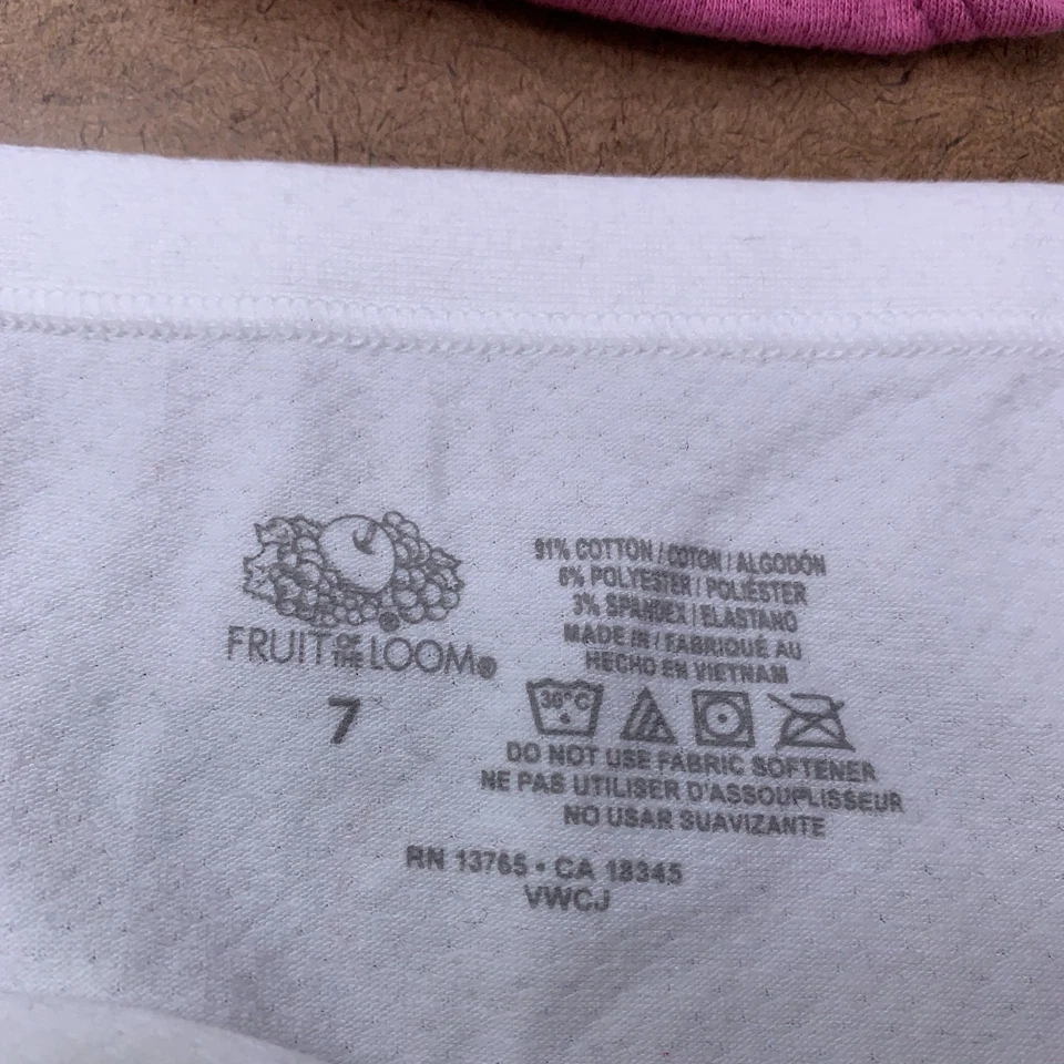 Braguita de bikini transpirable Fruit of the Loom para mujer talla 7 rosa blanco 2 piezas nueva Foto 3 de 4