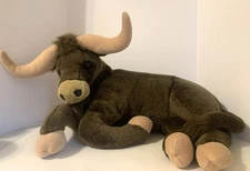 Hugfun Int’l Angus Brown Bull Steer Longhorn Cow Plush Stuffed Animal 26”