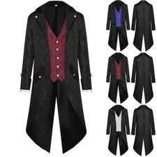 Victorian Style Men's Embroidered Jacket Vintage Tailcoat Medieval Coat
