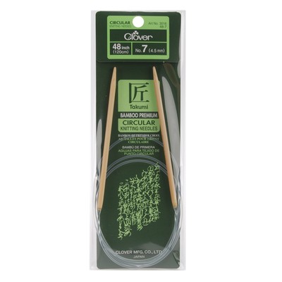 Clover Takumi Bamboo Circular Knitting Needles 48''-Size 7/4.5mm