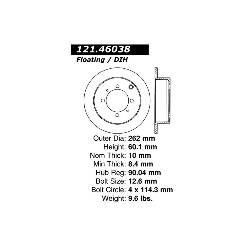 Juego de pastillas de freno de disco trasero rotor de freno de disco C-Tek para Mitsubishi Expo LRV 1992-1994 Foto 4 de 4
